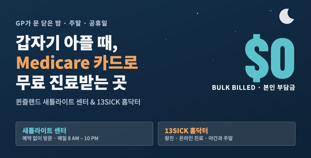 야간·주말에 Medicare로 무료 진료받는 새틀라이트 센터와 13SICK 안내